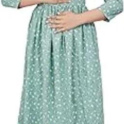 Women's Viscose Printed Maternity/Baby Feeding Kurti-image-1