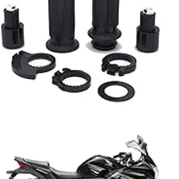 Motorcycle Gunmetal Rubber Hand Grip For 7/8" 22mm Handlebar Street Sport Dirt Bike with Billet Aluminum Bar End Cap Compatible With H-onda CBR 250R-image-78