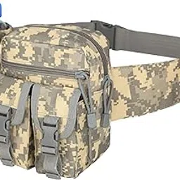 Tactical Waist Bag with Bottle Holder | Waterproof Military Waist Pouch | Adjustable Outdoor Belt Bag for Hiking, Trekking, Camping & Travel | Multipurpose Heavy-Duty Waist Pack (Grey)-image-26