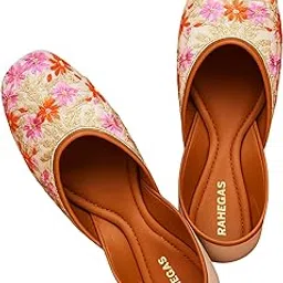 rahegas feel like stunning RAHEGAS Women’s Embroidered & Pearl Jutti | Designer Ethnic Footwear for Women & Girls | Stylish Festive Mojari Flats-picture-18