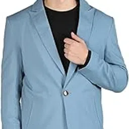 dlanxa Men Solid Slim Fit Single Breasted Formal Blazer-picture-12