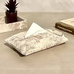 MASON HOME Indo Latte Tissue Box Cover - Dual Tone : Pale Beige + Light Cream - 1pc - 25L x 16W x 2H cm | Vegan Leather | Paper Napkin Holder | Dispenser - Organizer | Home - Office - Table - Desk-picture-39