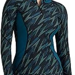 speedo Women's Endurance10 Hyperboom Print Long Sleeve Suntop | Chlorine Resistance | Shape Retention Fabric | UPF 40+ Sun Protection | Front Zipper Closure-picture-12