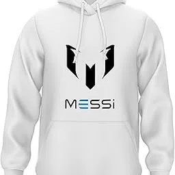 aallookart Messi Printed Men & Women Cotton Hooded Hoodie White Color-picture-14