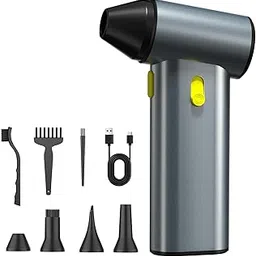 Compressed Air Duster, 130000RPM Brushless Motor, Super Power Air Duster Electric, Aluminum Alloy Body, Dust Blower with Fast Charging for Car, Computer, Keyboard, Outdoors and House-picture-21