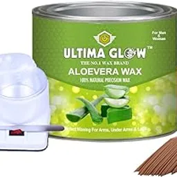 ULTIMA GLOW aloe Vera wax strip stick and heater 600g wax Oily to Normal Skin full body wax good for your skin wax-picture-25