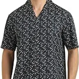 allen solly Men's Cotton Classic Fit Resort Collar Half Sleeve Printed Casual Shirt-picture-21