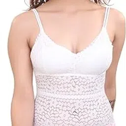 plumbury Women's Spaghetti Strap Floral Lace Padded Relaxed Fit Camisole, Removable Pads-picture-53