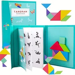 WUDLY® Toyz Tangram Brain-Booster Puzzle - Magnetic Puzzle for Kids, Educational Travel Toys for Kids 5 Years & Above, Gift for Boys Girls, Magnetic Tangram Junior-picture-45