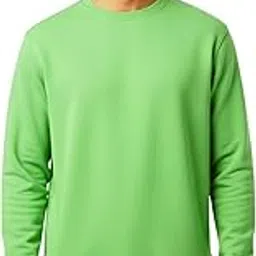 stilotee Lite Green Sweatshirt for Men and Women | Soft Cotton Blend Round Neck Pullover | Winter Warm Regular Fit | Casual Stylish Solid Sweatshirt.-picture-19