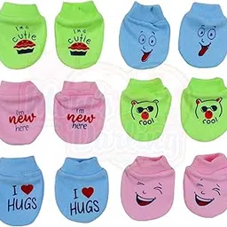 mom's darling Pack of 6 Pairs, Cotton Mittens for new born baby 0-6 months | Baby Hand Gloves | New born baby products all | Design-Same as in Image-picture-34