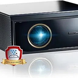 E GATE Duster 10X 100% Dust Proof Automatic Android Projector, Ultra Bright 1000 ISO Lumens & 2100FC, Native 1080p & 4k Ultra HDR, 2 HDMI with ARC, Bluetooth & Dual-Band Wifi6, Android TV, 2GB + 32GB image 1