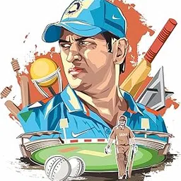 Sticker Yard Ms Dhoni Cricket Vinyl Wall Sticker for Living Room/Bedroom/Office and All Decorative Wall Stickers Size 55X55CM-image-83