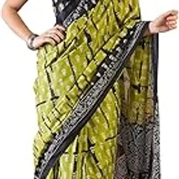 saree mall Women's Blue Cotton Bandhani Printed Ready To Wear one Minute Saree With Unstitched Blouse-picture-39