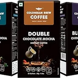 COLOMBIAN BREW COFFEE Double Chocolate Mocha, Mint Chocolate Mocha, Blueberry Chocolate Mocha Instant Coffee Powder, 3 X 50g-picture-17