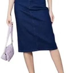 tripursundari fashion Trendy Navy Blue Long Denim Skirt for Women | Buttoned & Zip Closure | Stylish & Comfortable-picture-18