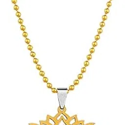 Om Lotus flower Meditation Jewelry Gold Stainless Steel Pendant Necklace Chain For Men And Women Spn2023131-image-35