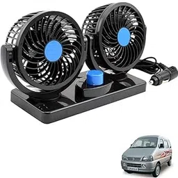 AUTOADDICT Auto Addict 12V DC Electric Car Fan for Dashboard 360 Degree Rotatable Dual Head Car Auto Powerful 2 Speed Cooling Air Fan for All Cars,Tempo,Trucks-picture-27