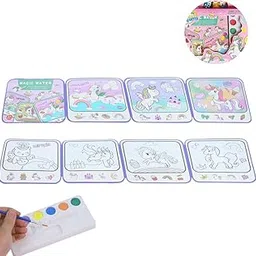 ZIBUYU® Unicorn Painting Book for Kids, Watercolor Painting Book with 6 Colors Paints & 1 Paint Brush, Hours of Painting Fun for Children, All-in-One Book Art Craft Gift for Kids Over 3+ Years Old-image-14