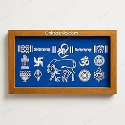 CHITRASHILA® Chaitrangan Daily Use Wooden Rangoli Stencil/Sacha | Traditional Rangoli Design for Festivals, Pooja, Home & Entrance Decoration – 9x5 Inches (Kamdhenu Cow)-picture-15