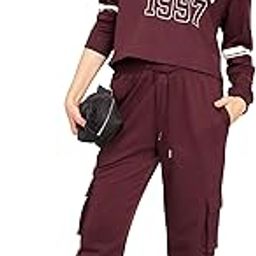 zeyo Women's Cotton Track Suit Typography Printed Crop Top Co-ords Set 5816-picture-28