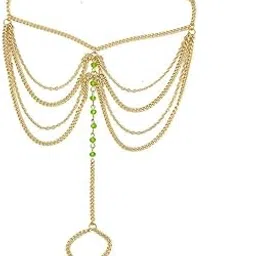 ftk Multi-Layer Tassel Chain Anklet | Crystal Ethnic Style Bridal Foot Ornament for Women & Girls-picture-30