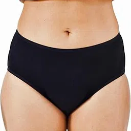 Nushu Hip Hugger Period Panty for Women & Girls - Leak Proof & Reusable Underwear - For Super Heavy Flow, Absorbs Up to 6 Pads - 12-24hrs Protection, Bamboo Fabric Panty -(L) Black-picture-34