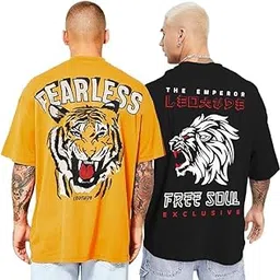 leotude Men's Cotton Oversized Fit T-Shirt image 1