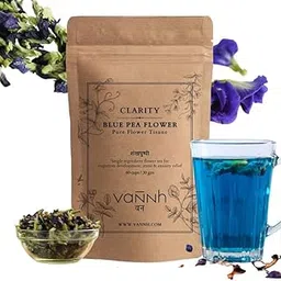 Vannh Blue Pea Tea Shankhpushpi Flower (30 gm, 60 Cup) | Ayurvedic Sun-Dried Herbal Tea for Mental Clarity | Caffeine-Free Brewed Hot & Cold | Great for Children Cognitive Development-image-60