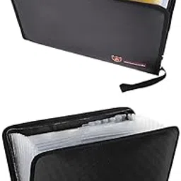 UJEAVETTE Fireproof Document Bag Valuables Jewelry Money Safe Fireproof Storage Pouch Multi-picture-12