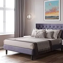 DecorNation Queen Engineered Wood Box Spring Bed Without Storage - ( Dark Grey)-picture-37