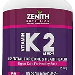 Zenith Nutrition Vitamin K2 as MK7-55 mcg - 60 Veg Capsules | Supports Bones| Promotes Heart Health-picture-17