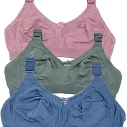 brielle Women's Cotton Full Coverage Non-Padded Wirefree T-Shirt Bra Combo-picture-19