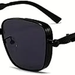 iflash Steampunk Vintage Square Glasses - Retro Metal Frame Unisex Sunglasses for Men & Women-picture-33