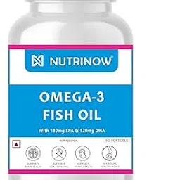 NUTRINOW Omega 3 Fish Oil Softgels, 180mg EPA & 120mg DHA, Brain Health Support, Heart Health Support (60 Softgels)-picture-12