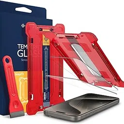 CASEOLOGY By Spigen Snap Fit Tempered Glass Screen Guard Protector Compatible With Iphone 15 Pro Max With Easy Installation Kit - 2 Pack for Smartphone-picture-16