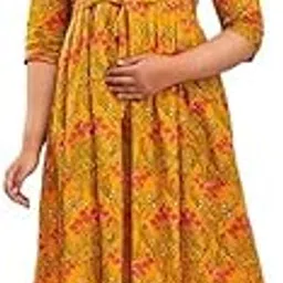 HENAL Cotton A-Line Flaired Maternity Feeding Kurti for Women with Zippers | Maternity Dress for Pre and Post Pregnancy & Nursing Mom-picture-26