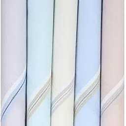 Men's Premium 100% Pure Cotton Handkerchief Light Base with Colored Border Pack of 18-picture-29