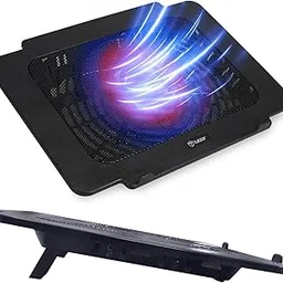 Tukzer Laptop Cooling Pad Stand Riser, Portable Slim Quiet USB Powered Gaming Cooler Chill Mat| 1-Red-LED Fan| USB Powered| 2-Viewing Angles |10-to-15.6-inch laptops image 1