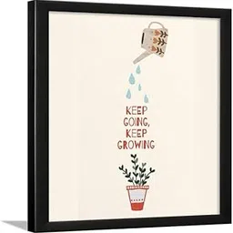 DesignHunar Study Desk Motivational Quote Frame 10x10 Inch Black Square Frame with Printed Inspiration Poster image 1