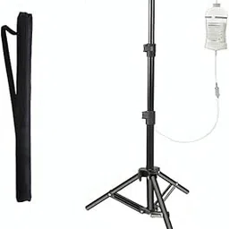 YUGAM 5 Feet Hospital Iron Saline Medical IV Poles Glucose Stand For Hospital, Clinic, Home & Multiple Adjustable Hose Stand with Carry Bag & 2 Hook Rod-picture-48