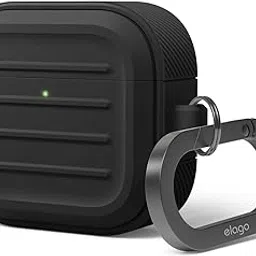 elago Armor Case Compatible with AirPods 4 Case - Compatible with AirPods 4th Generation Case, Carabiner Included, Supports Wireless Charging, Shock Resistant, Full Protection (Black)-picture-11