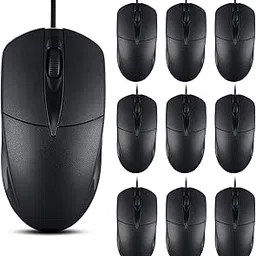 SUNYIWJIE 10 PCS Black Wired USB Computer Mouse Bulk 1000 DPI 3 Button Corded Mouse with Home Office Noiseless Simple USB Mouse for Computer Laptop Desktop PC(Black 10)-picture-15