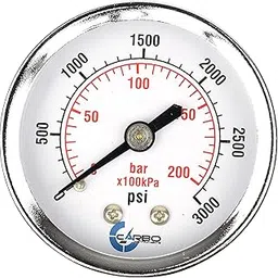 CARBO Instruments 2" Pressure Gauge, Chrome Plated Steel Case, Dry, 0-3000 psi/kPa, Back Mount 1/4" NPT-picture-46