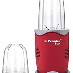 Premier Insta Nutri Electric Blender Red | Juicer, Mixer, Grinder, Blender & Smoothie Maker | 400W | 2 Jars - 500ml Multiuse, 300ml Dry Grind | Lightweight & Easy to Carry | 2 Year Warranty | ABS body image 1