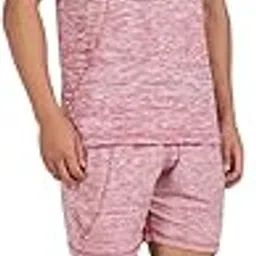 24 street Men's Sleeveless Co-ord Set Running, Gym Workout & Sports, Plain Summer Co-ord Set for Men Soft Feel Comfy Fit T-Shirt & Shorts (IN, Alpha, XL, Dusty Rose)-picture-13