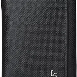 Mens Spanish Leather Tri Fold Wallet with RFID Blocking | 3 Fold Wallet Purse with 5 Card Slots, 1 Cash Compartment and ID Window | Black (LSWL-04-TFDTJB)-image-25