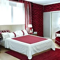 LaceTouch Luxury Bedding Set, King Size, White and Burgundy, Dotted Pattern with Lace Trim-picture-42