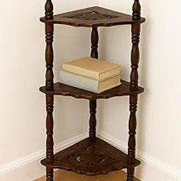 Wooden Corner Wall Shelf Corner stantd for Bed Room,Living Room Small Size-picture-12