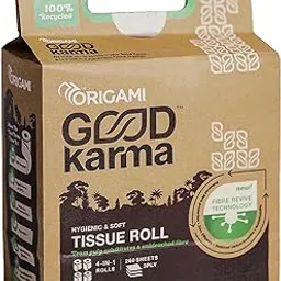 Origami Good Karma 3 Ply Eco-Friendly Unbleached Toilet Tissue Paper Roll - Pack of 4 (260 Pulls Per Roll, 1040 Sheets)-picture-11